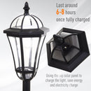 Set 2 Lampioni Solari per Giardino con 2 LED e Accensione Automatica   Nero