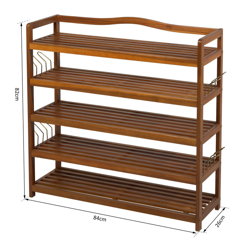 Scarpiera in Legno Laccato 5 Ripiani 84x26x82 cm 
