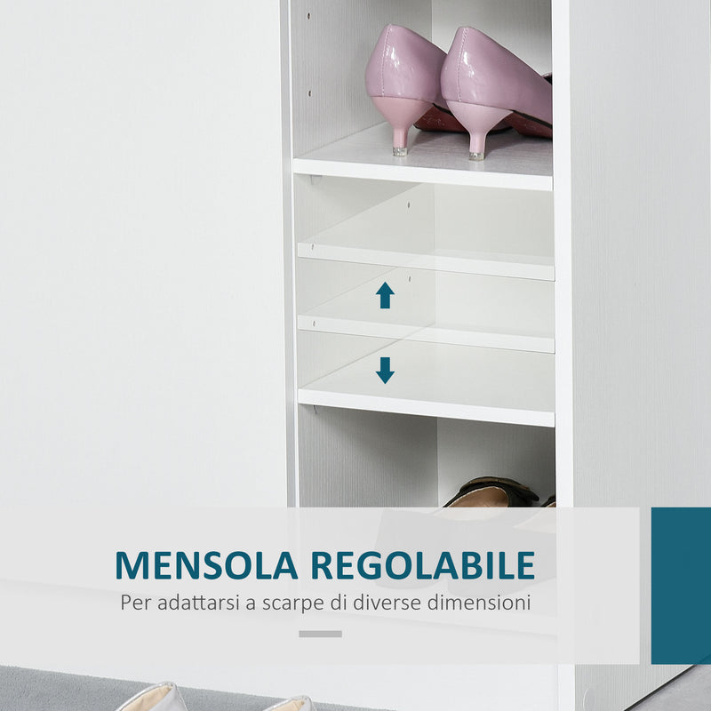 Scarpiera in legno Scaffalatura Scaffale per Scarpe Armadio Bianco Opaco 83x30x90 cm 