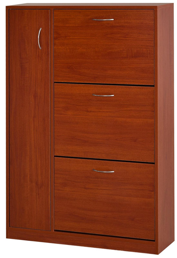 Meuble à chaussures avec 3 portes battantes et une porte parapluie en bois de noyer 80x24x120 cm prezzo