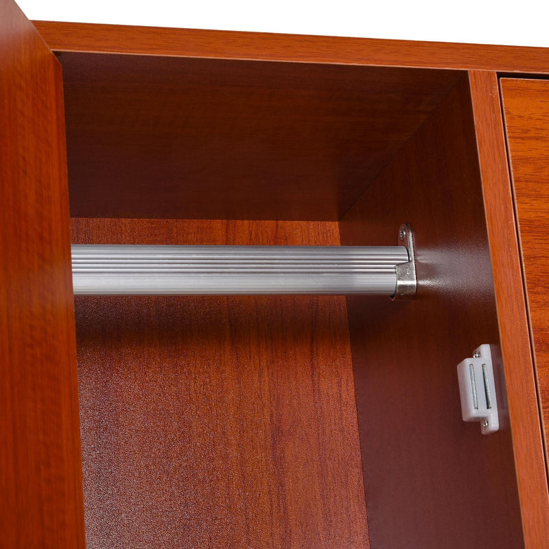 Scarpiera con 3 Ante a Ribalta e un'Anta Porta Ombrelli in Legno Noce 80x24x120 cm 