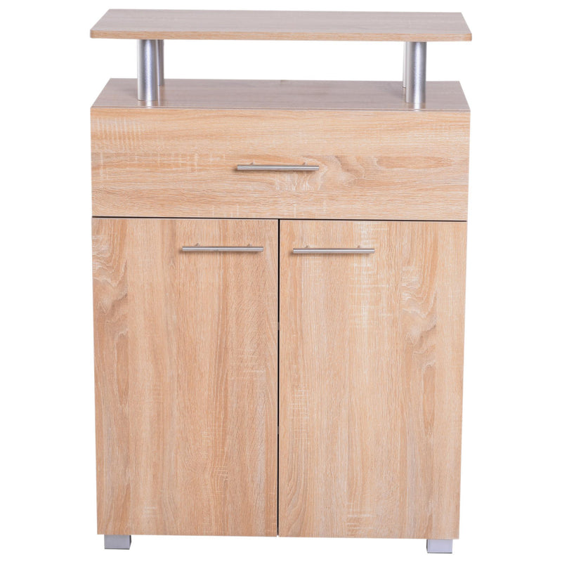 Scarpiera a 3 Ripiani e un Cassetto in Legno 70x35.5x99.5 cm 