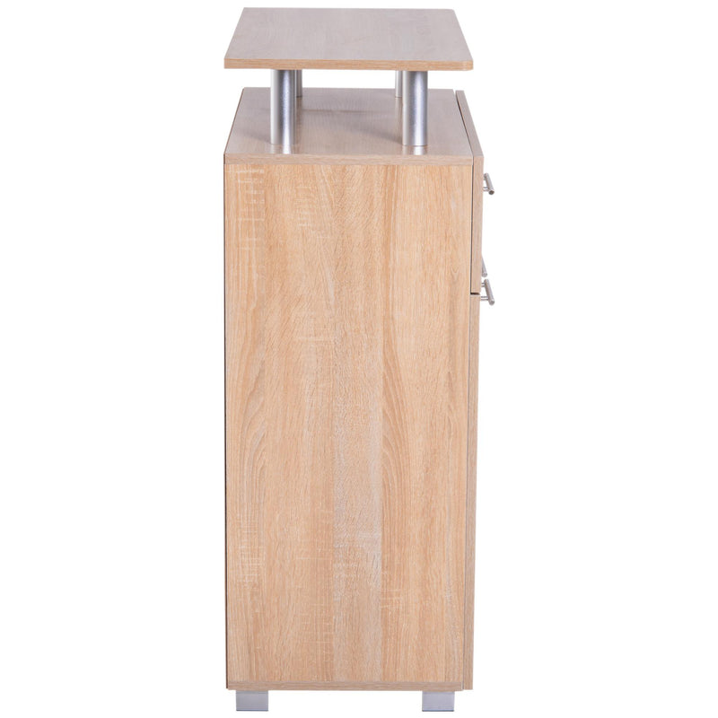 Scarpiera a 3 Ripiani e un Cassetto in Legno 70x35.5x99.5 cm 