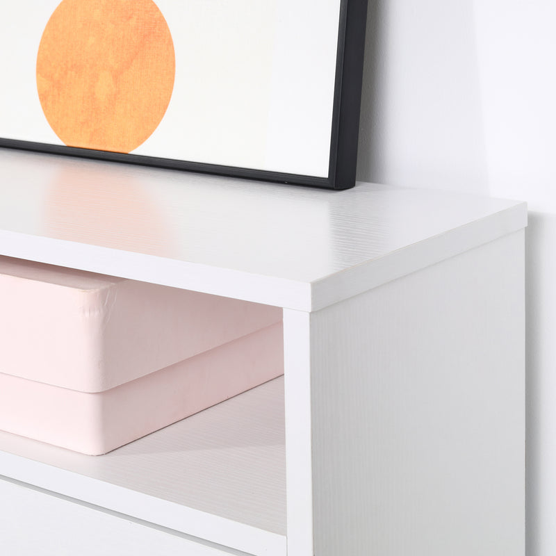 Scarpiera 3 Scomparti in Legno Bianco 60x24x132 cm 