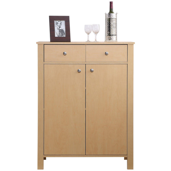 Meuble à Chaussures avec 2 Portes et Tiroirs en Bois Naturel 80x34x104 cm acquista