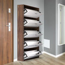 Scarpiera Salvaspazio in Legno con 5 Scomparti per 30 Paia 60x28x189 cm 