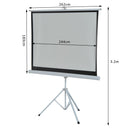 Schermo di Proiezione 120 Pollici Formato 4:3 con Treppiedi 