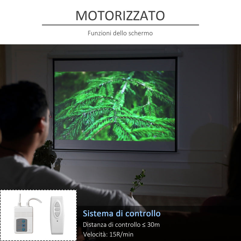 Schermo di Proiezione 120 Pollici Motorizzato Home Cinema Bianco 