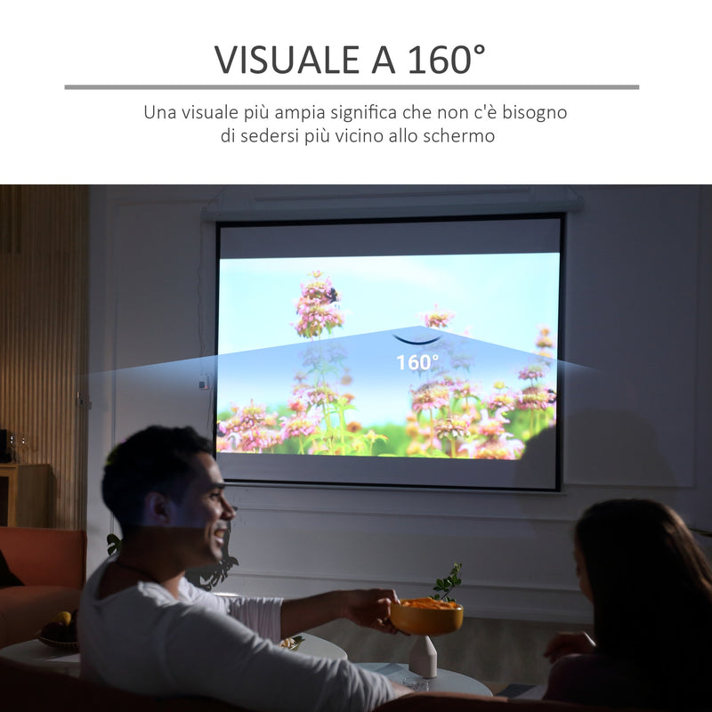 Schermo di Proiezione 120 Pollici Motorizzato Home Cinema Bianco 