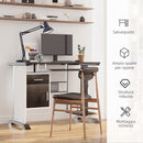 Scrivania da Ufficio Porta PC Cassetti in Legno Marrone 100x52x75 cm 