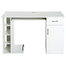 Scrivania da Ufficio Porta PC con Ripiano Tastiera Bianco 74x120x60 cm 