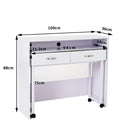 Scrivania Tavolo Porta PC con due Ripiani con Ruote in Legno MDF Bianco 100x36x88 cm 