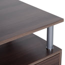 Scrivania da Ufficio per PC 152x60x88 cm Marrone Scuro Effetto Legno 