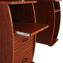 Scrivania da Ufficio Porta PC con Ripiano Tastiera Noce 120x55x85 cm 