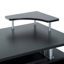 Scrivania da Ufficio Porta PC con Ripiani Tastiera Nero 120x55x85 cm 