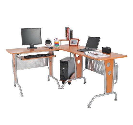 Bureau d'angle pour PC en bois brun sconto