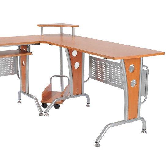 Scrivania da Ufficio ad Angolo Porta PC in Legno Marrone 