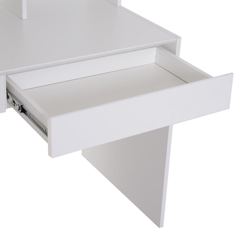 Scrivania da Ufficio in Legno 5 Scomparti e 2 Cassetti Bianco 120x60x115 cm 
