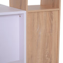 Scrivania con Scaffalatura 5 Ripiani e 2 Cassetti in Legno Bianco Rovere 153x60x148 cm 