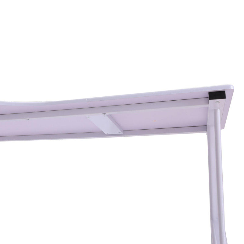 Scrivania Moderna ad Angolo con Cassetti in Legno Bianco 152x144x76 cm 