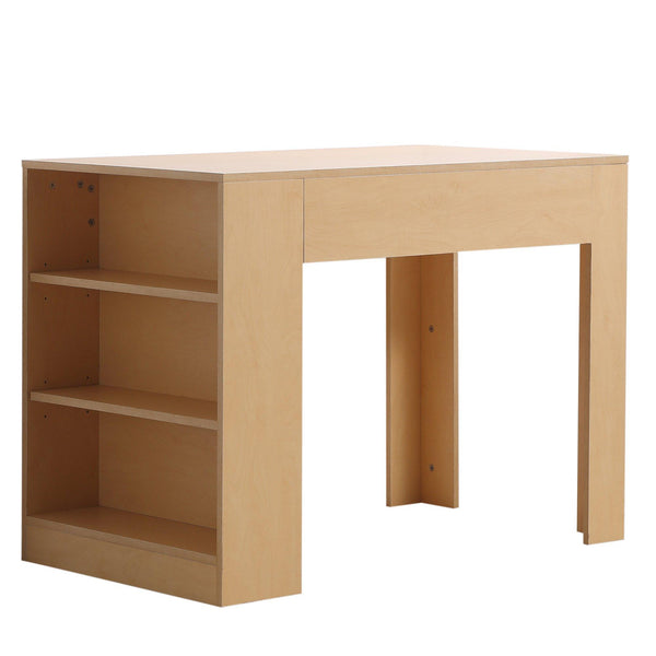 prezzo Bureau Multifonctionnel avec 3 Étagères en Bois Naturel 100x60x75 cm