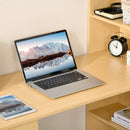 Scrivania con Mensole Libreria in Legno Naturale 120x55x120 cm 