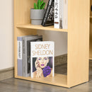 Scrivania con Mensole Libreria in Legno Naturale 120x55x120 cm 