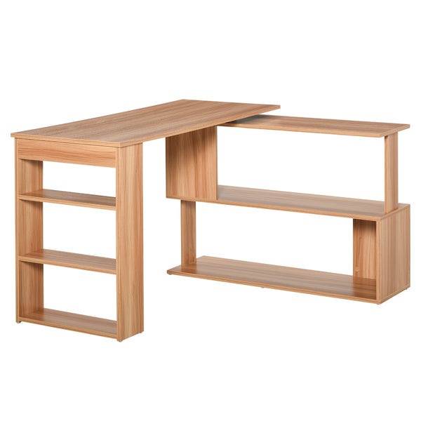 sconto Bureau d'angle multiposition avec 5 étagères en bois 140x120x78,2 cm
