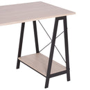 Scrivania da Ufficio Industrial in Metallo e Legno MDF Ripiani Legno e Nero 140x60x75 cm 