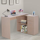 Scrivania da Ufficio Angolare con 2 Ripiani e 2 Cassetti Legno Rovere 117x82x74 cm 