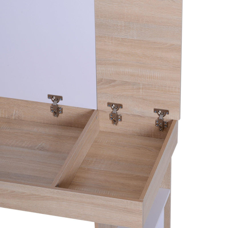 Scrivania da Ufficio Salvaspazio con Piano Sollevabile in Legno Bianco 120x60x74 cm 