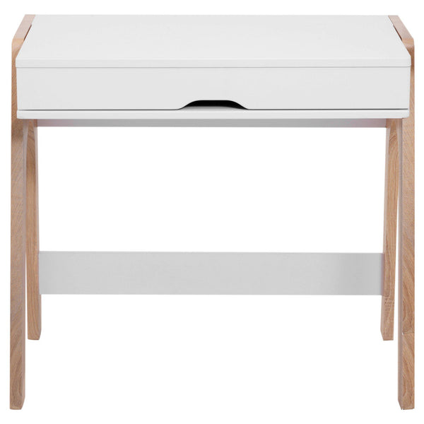 sconto Bureau peu encombrant avec plateau rabattable en bois blanc 85x55x75 cm