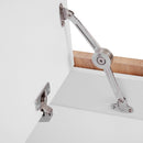 Scrivania da Ufficio Salvaspazio con Piano Ribaltabile in Legno Bianco 85x55x75 cm 