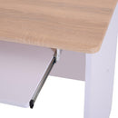 Scrivania da Ufficio con Ripiano Tastiera in Legno Bianco e Rovere 130x70x75.5 cm 