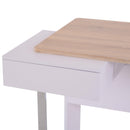 Scrivania da Ufficio con Ripiano Tastiera in Legno Bianco e Rovere 130x70x75.5 cm 