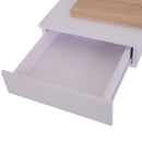 Scrivania da Ufficio con Ripiano Tastiera in Legno Bianco e Rovere 130x70x75.5 cm 