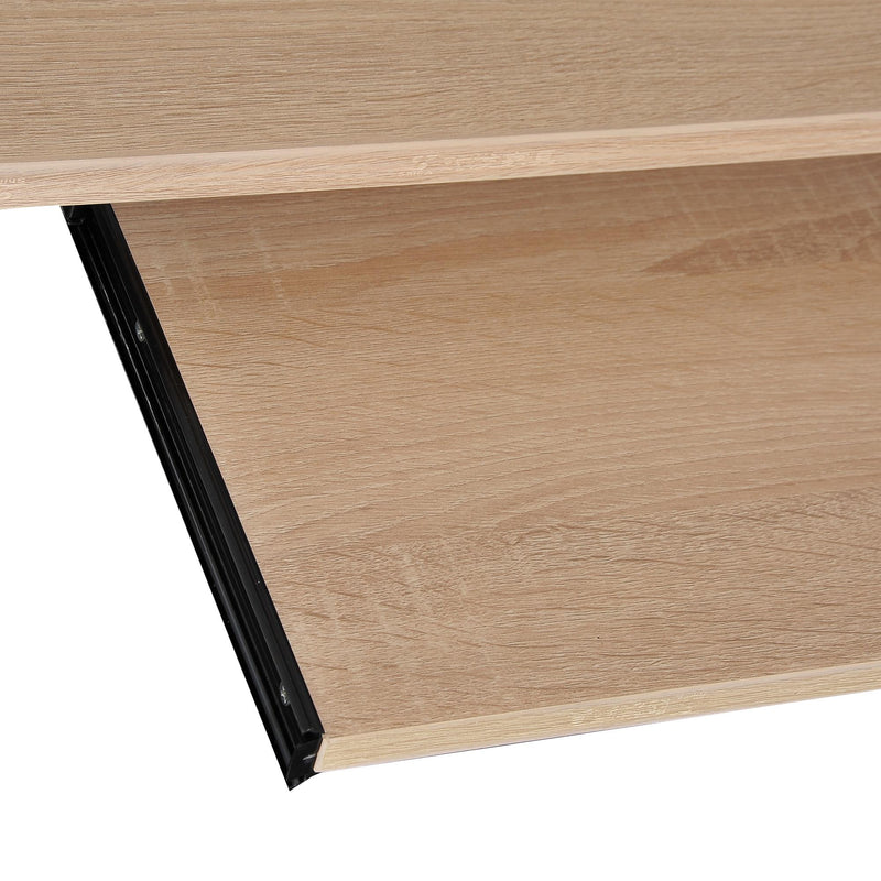 Scrivania da Ufficio con Cassetto e Ripiano Tastiera Estraibile in Acciaio e Legno Bianco Rovere 120x60x76 cm 