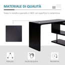 Scrivania da Ufficio Angolare per Computer con Scaffali in Legno Nero 120x106x75 cm 