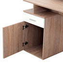 Scrivania da Ufficio Computer Cassetto e Ripiani Rovere bianco 120x60x122 cm 