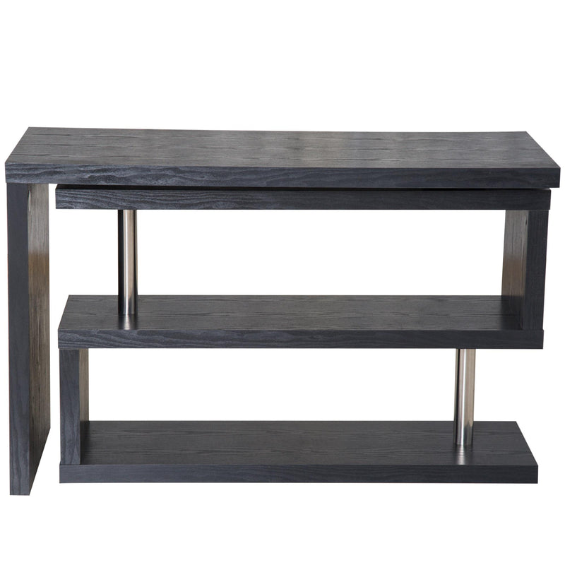 Scrivania da Ufficio per Computer con Ripiani Nero Opaco 