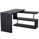 Scrivania da Ufficio per Computer con Ripiani Nero Opaco 