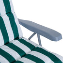 Set 2 Sedie a Sdraio da Giardino Sdraio Prendisole con Braccioli Reclinabili bianco e verde 