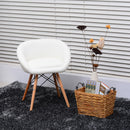 Sedia Imbottita in Similpelle e Legno Bianco 52x45.5x64 cm 