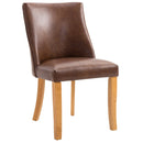 Sedia Imbottita Design Moderno in Pelle PU Marrone 