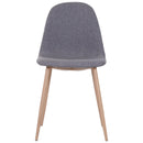 Set 2 Sedie da Pranzo Design Moderno in Lino con Gambe in Metallo Grigio 