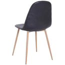 Set 2 Sedie da Pranzo Design Moderno in Lino con Gambe in Metallo Nero 