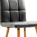 Set 2 Sedie Moderne Imbottite in Similpelle e Legno Grigio 45x56x93 cm 