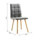 Set 2 Sedie Moderne Imbottite in Similpelle e Legno Grigio 45x56x93 cm 
