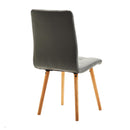 Set 2 Sedie Moderne Imbottite in Similpelle e Legno Grigio 45x56x93 cm 