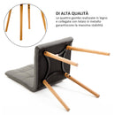 Set 2 Sedie Moderne Imbottite in Similpelle e Legno Grigio 45x56x93 cm 
